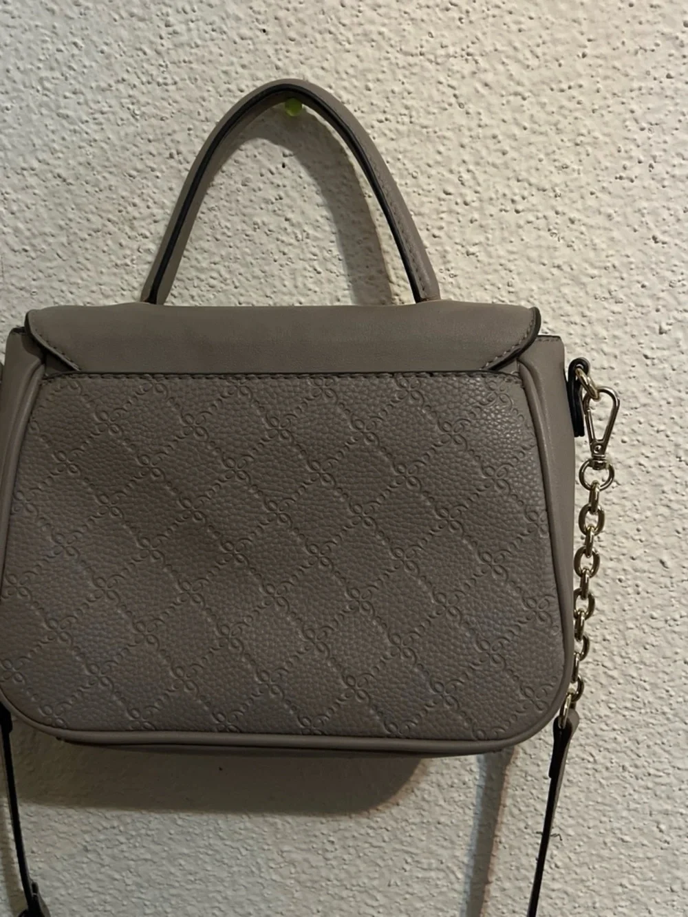 Nine West Gray Top-Handle Satchel with Gold Hardware